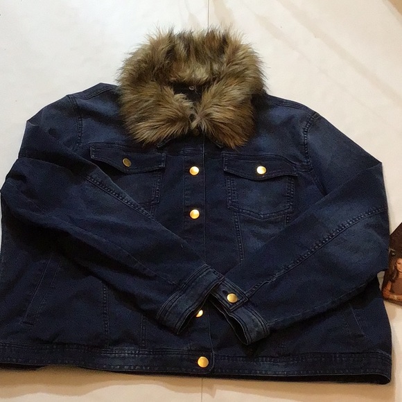 NWT IMAN WOMEN DENIM  BLUE WASH LONG SLEEVES JACKET SZ 2XL - Picture 11 of 11